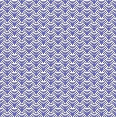 Beyaz ve mor balık pulları pürüzsüz arka plan. Renkli 2022 çok moda. Kumaş, fayans, afiş, kart, kapak, poster, fon, duvar için tasarım öğeleri. Vektör illüstrasyonu.