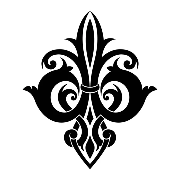 Traditional Thai Art Patterns Damask Style Classic Black White Ornament — Vector de stock