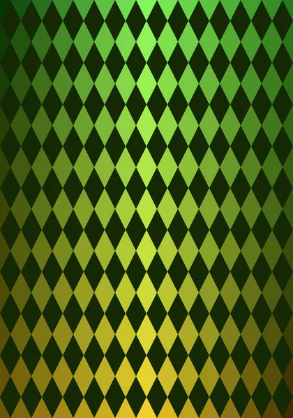 Seamless Argyle Pattern Green Geometric Diamond Shape Yellow Gradient Background — Vettoriale Stock