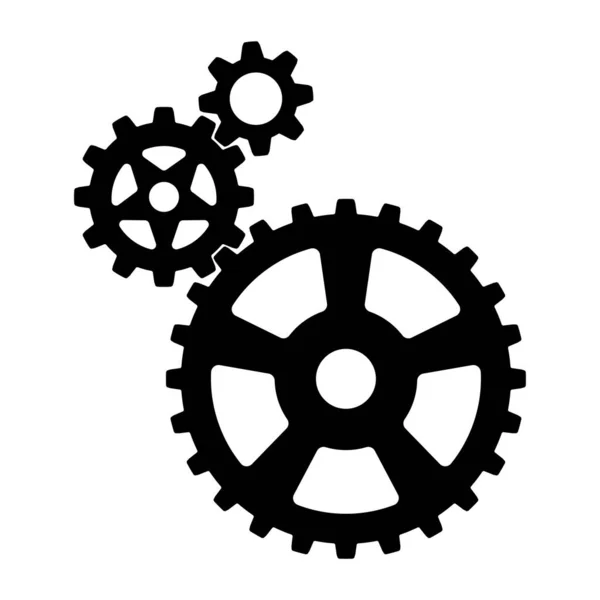 Sizes Mechanical Cogwheels Small Teeth Medium Teeth Large Teeth Black — Archivo Imágenes Vectoriales