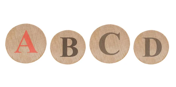 Abcd Slovo Napsané Dřevěném Bloku Izolovaném Bílou Barvou Abcd Text — Stock fotografie