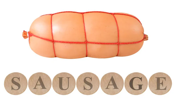 Saucisse Sur Fond Blanc Isolé — Photo