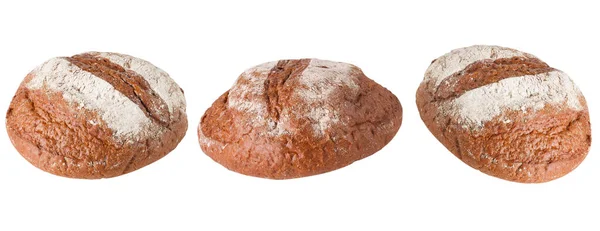 Zestaw Lub Kolekcja Czarnego Chleba Białym Tle — Zdjęcie stockowe
