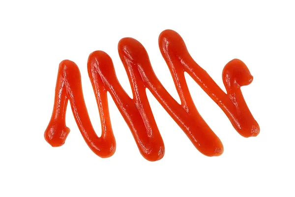 Ketchup Sos Pomidorowy Izolowany Białym Tle Widok Góry — Zdjęcie stockowe