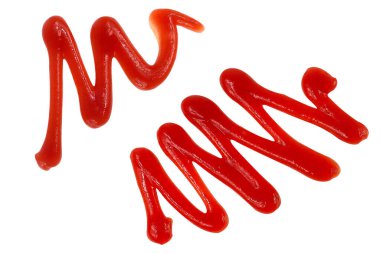 İzole edilmiş beyaz arkaplanda ketçap