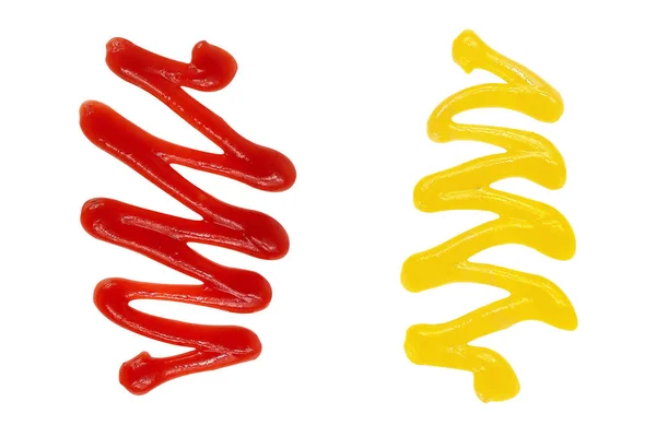 Sajt Mártással Ketchup Izolált Fehér Alapon — Stock Fotó