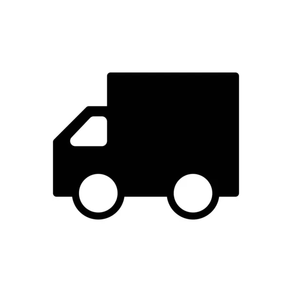 Ikona Dostawy Ciężarówki Czarnym Wzornictwie Kreatywnym Nowoczesnym Koncepcją Izolowane Białym — Zdjęcie stockowe