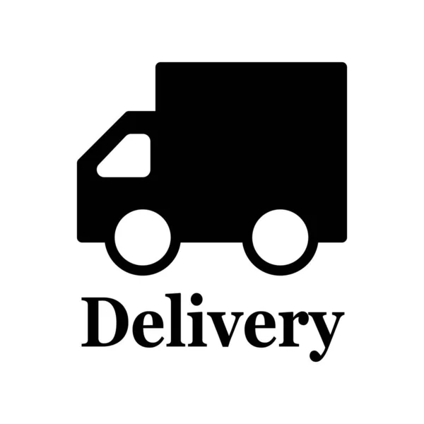 Delivery Inscription Truck Icon Black Design Creative Modern Concept Isolated — Stock Photo, Image
