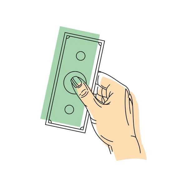 Notas Dinheiro Mão Ilustração Vetorial Eps Dólares Empilham Dinheiro Colorido —  Vetores de Stock