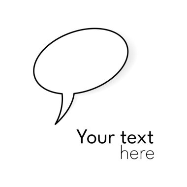Basit konuşma balonu ya da baloncuk konuşma simgesi. Modaya uygun izole edilmiş sembol. Çizim taslağı, logo, ui, pictogram, mobil uygulama, amblem, tasarım, web, dev, ui, ux için kullanılır. Vektör şablonu EPS 10