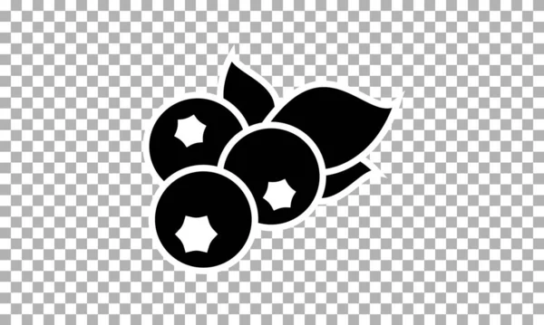 Ripe blueberry fruit vector icon sticker. EPS 10. Natural food illustration. Berrys with leaves. Fresh nature food. Can be used for logo, app, web, brochures, banner, restaurant menu and market