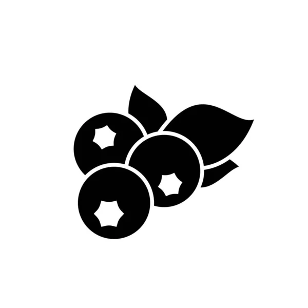 Ikon Vektor Buah Blueberry Matang Berwarna Hitam Eps Ilustrasi Makanan — Stok Foto