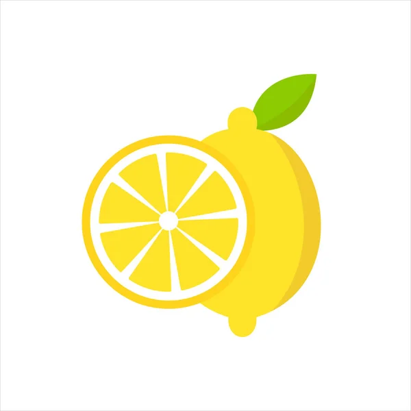 Lemon Fruit Vector Icon Color Eps Citrus Sour Vitamin Illustration — Zdjęcie stockowe