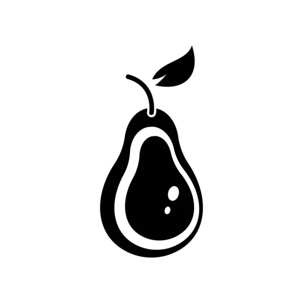 Fresh Pear Fruit Vector Solid Black Icon Eps Summer Fruits — Stockfoto