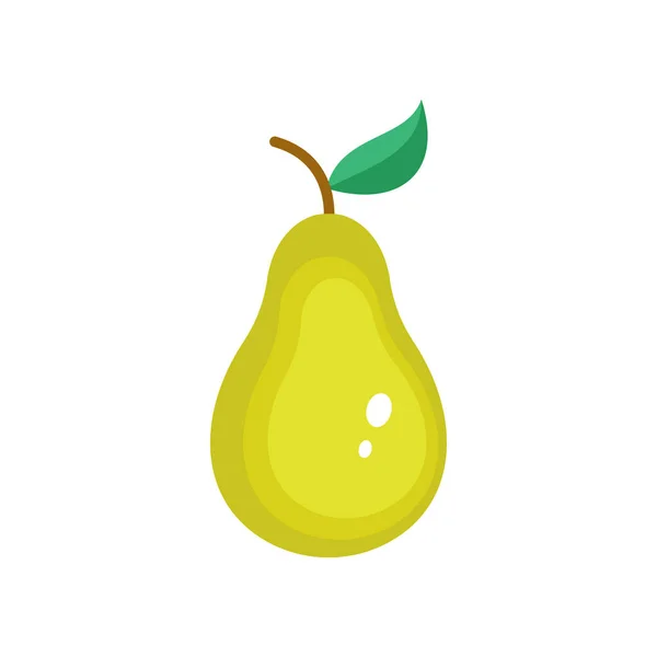 Taze armut meyve vektörü renk simgesi. EPS 10. Yaz meyveleri çizimi. Vejetaryen menüsü. Vejetaryen, sağlıklı yemek. Tazelik, detoks, beslenme, restoran, pazar gibi konular için kullanılabilir