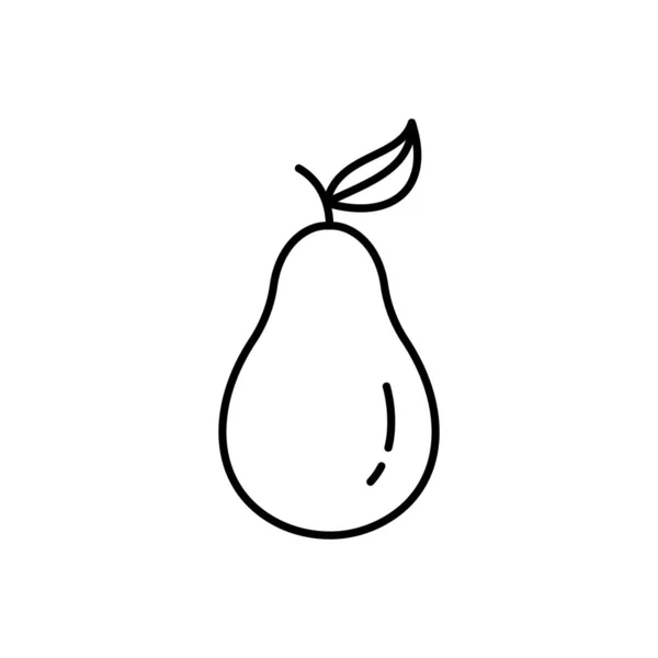 Fresh Pear Fruit Vector Icon Outline Eps Summer Fruits Illustration — Stok Foto