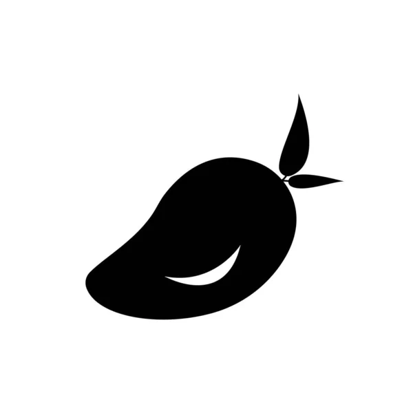 Taze mango meyve vektör simgesi siyah. EPS 10. Tropik meyve çizimi. Vejetaryen menüsü. Vejetaryen, sağlıklı yemek. Tazelik, detoks, beslenme, restoran, pazar gibi konular için kullanılabilir