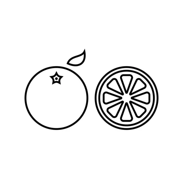 Fresh Mandarin Fruit Vector Icon Outline Eps Tropical Fruits Illustration — Stock Photo, Image