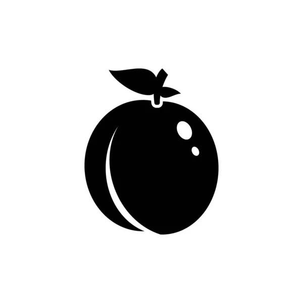 Fresh Plum Fruit Vector Icon Black Eps Plums Fruits Illustration — Stockfoto