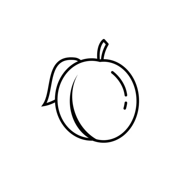 Fresh Plum Fruit Vector Icon Outline Eps Plums Fruits Illustration — Stockfoto