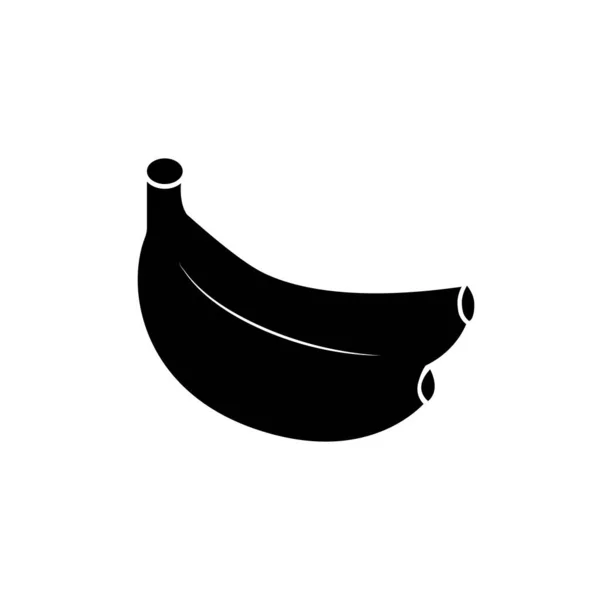 Bündel Bananen Fruchtvektor Schwarzes Symbol Eps Illustration Tropischen Früchten Vegetarisches — Stockvektor