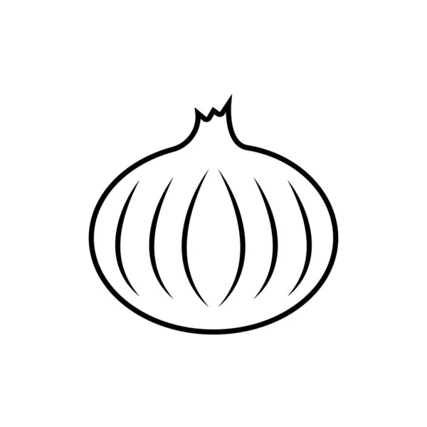 Ikona Cibule Zelenina Obrys Černá Vegetariánská Plochá Ilustrace Produkt Zemědělského — Stock fotografie