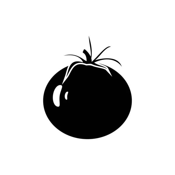 Tomato Vegetable Icon Solid Black Tomatoes Flat Illustration Farm Market — Stok Foto