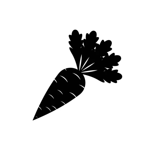 Carrot Vegetable Icon Solid Black Vegetarian Flat Illustration Farm Market — Fotografia de Stock