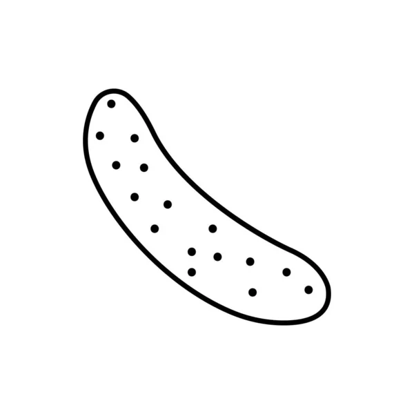 Cucumber Vegetable Icon Line Black Outline Flat Illustration Farm Market — Stockfoto