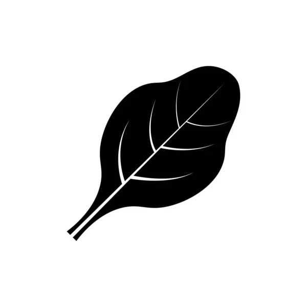 Spinach Leaf Icon Line Solid Black Fiber Line Flat Illustration — Fotografia de Stock