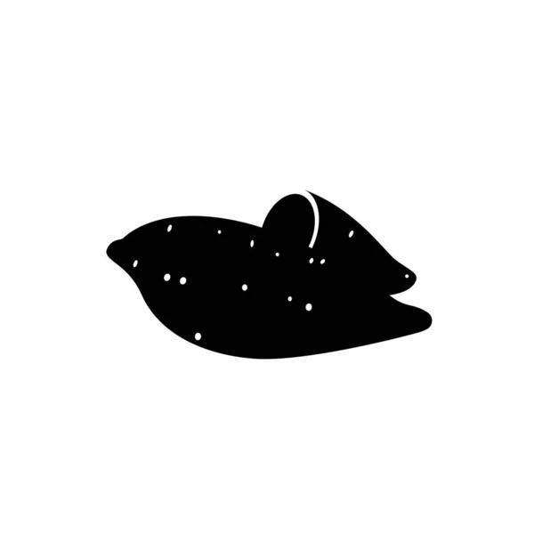 Sweet Potato Icon Line Solid Black Vegetable Flat Illustration Farm — Foto Stock