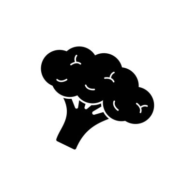 Karnabahar simgesi çizgisi simsiyah. Sebze düz çizim. Çiftlik pazarı ürünü. Vejetaryen yemeği. Taze sağlıklı organik gıda. Vegan için ekin konsepti. Beyazda izole edilmiş