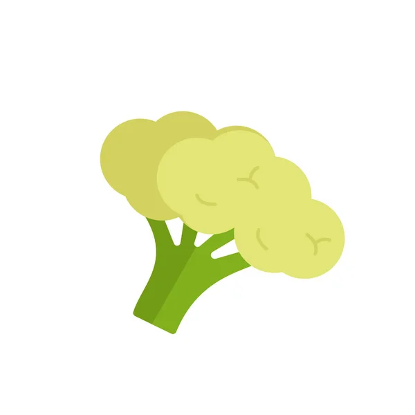 Cauliflower Icon Line Solid Colored Vegetable Flat Illustration Farm Market — Stockfoto