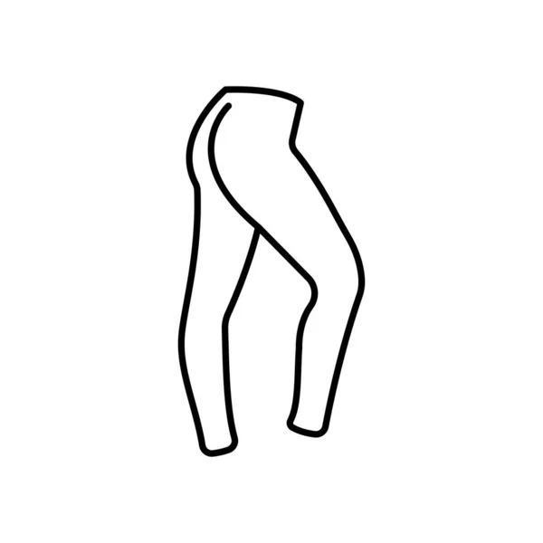 Leggings Icon Outline Black Simple Womens Cloth Illustration Flat Outline — Stock Fotó