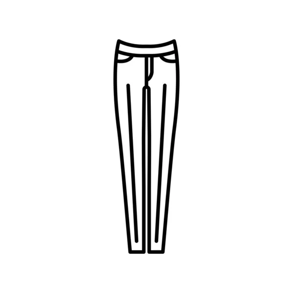 Classic Pants Icon Outline Black Womens Cloth Illustration Flat Outline — Φωτογραφία Αρχείου