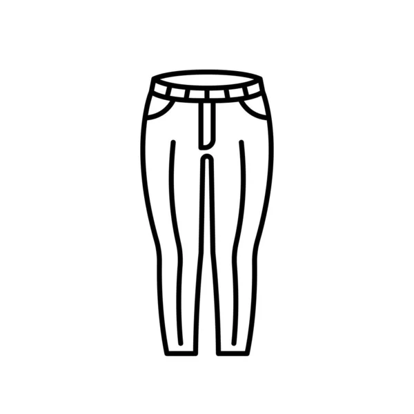 Classic Pants Icon Outline Black Womens Cloth Illustration Flat Outline — Stock Fotó