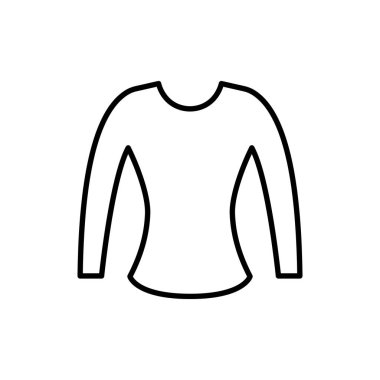 Sweater clothes icon outline black. Womens raglan illustration. Flat outline sign. Shop online concept. Females item of clothing. Apparel store symbol. Isolated on white