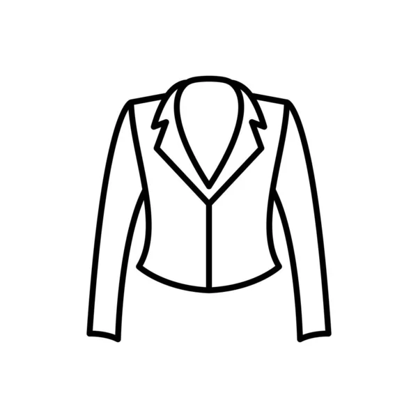 Blazer Clothes Icon Outline Black Womens Jacket Illustration Flat Outline — Stockfoto