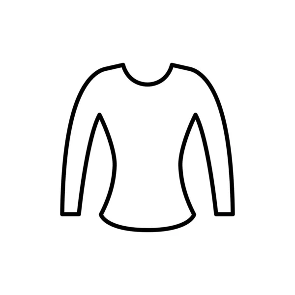 Sweater clothes icon outline black. Womens raglan illustration. Flat outline sign. Shop online concept. Females item of clothing. Apparel store symbol. Isolated on white