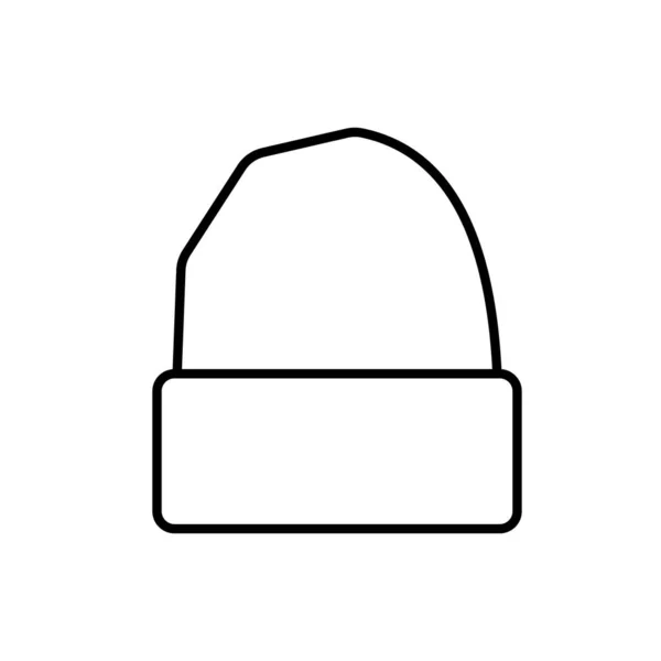 Vector Outline Simple Beanie Hat Icon Eps Illustration Warm Apparel — Foto Stock