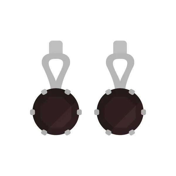 Colored vector earrings with a stones. EPS 10.... Earring black illustration... Earrings pair sign. Isolated on white.. Jewelry concept for you site. For any platform and purpose dev, app, web, ui