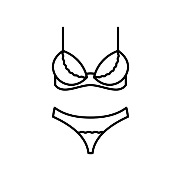lingerine set, panties and bra vector icon. EPS 10. Women underwear illustration. Isolated on white. Thin outline symbol. Sign for logo, app, banner.. Used for web design, dev, ui, ux, gui. Sexy lace