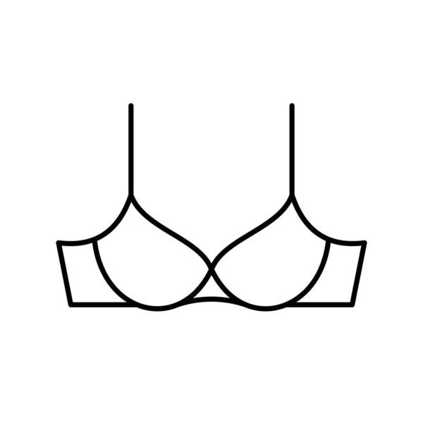 Womens bra, female lingerie vector icon. EPS 10... Single illustration on white. Isolated bra symbol. Womans underwear. For print, web and infographic. Flat, sign, logo, mobile, app, design, dev, ui