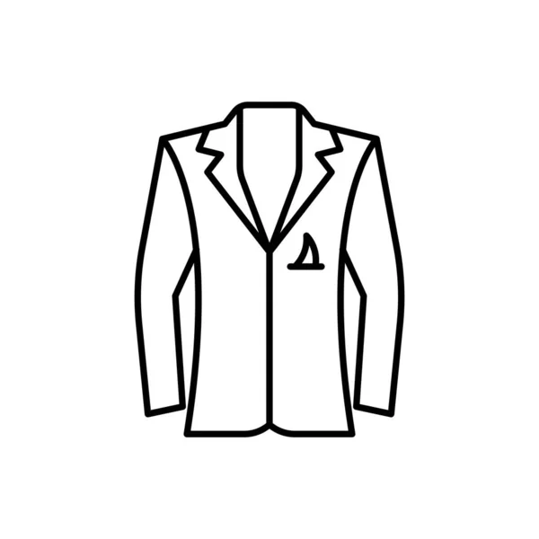 Mens blazer outline template icon. Basic clothing men symbol.... Classic men blazer. Front view jacket, Isolated on white background.. For Illustration, logo, app, web design, dev, ui