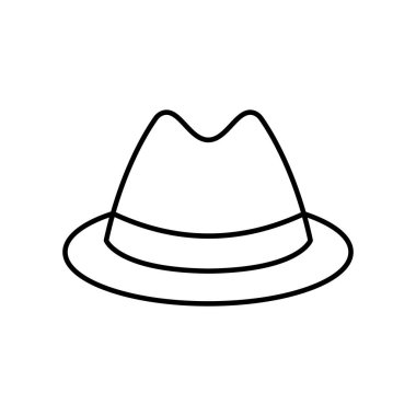 Classic man hat outline vector icon. EPS 10....... Vintage hat. Retro headdress. Isolated on white. Mens clothes symbol. Simple llustration men....... For app, web design, dev, ui, design, business
