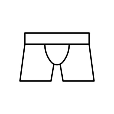 Men basic boxer with waistband outline icon. EPS.. Man underwear illustration... Isolated on white.. Male underpants... Mens underclothing symbol..... For app, web design, dev, ui, graphic, business