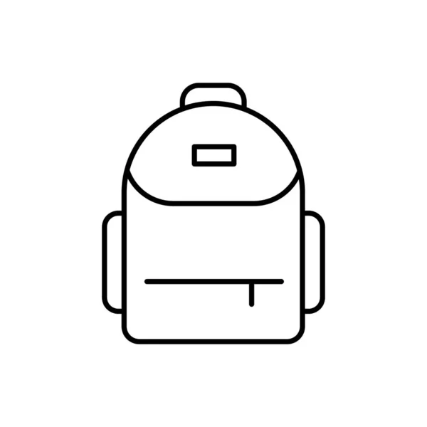 Mens backpack vector icon outline black. EPS 10... Male city bag illustration.... Flat outline sign. Shop online concept. Simple man casual accessory.. Apparel store symbol. Bag isolated on white