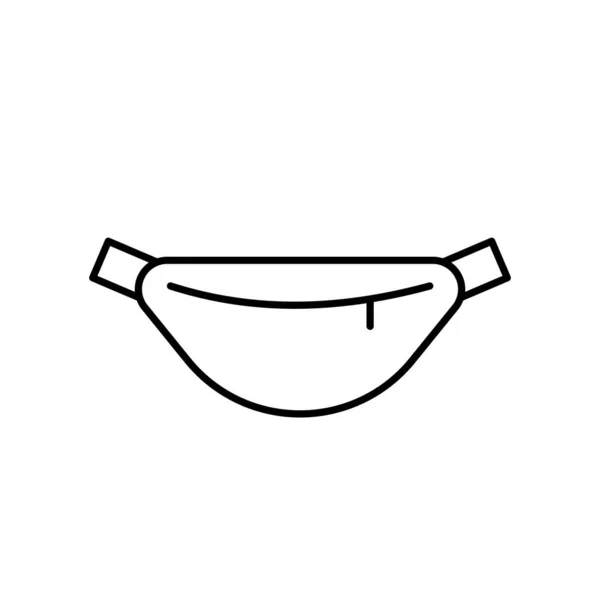 Modern Waist Bag Outline Vector Icon Eps Accessory Line Illustration — Stok fotoğraf