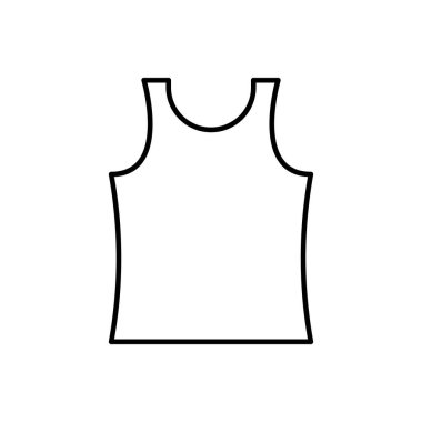 Simple mens tank top vector outline icon. EPS 10.. Outline illustration on white. Sleeveless tank... Male shirt template. illustration tank on white.. For app, web design, dev, ui, graphic, print