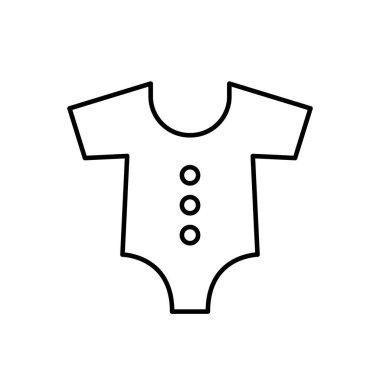 Simple baby bodysuit outline vector icon. EPS 10.. Kids fashion flat clothes.... Newborns bodysuits. Basic baby clothing. Body children front side.... For app, web, design, dev, ui, graphic, business
